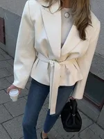 Women's Winter Street Woolen Coat - Light Gray
