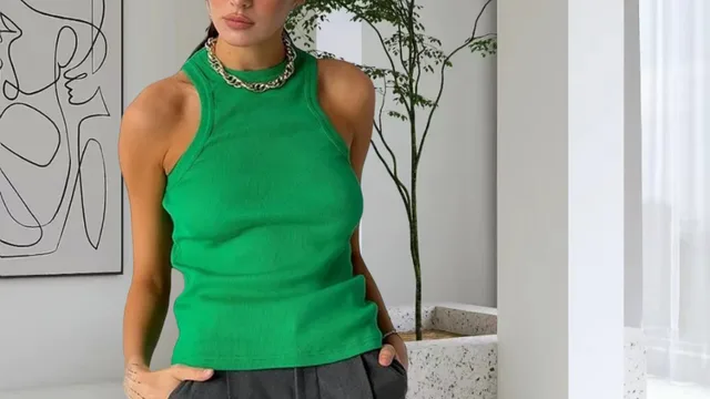 Women's Summer Slimming Slim Sleeveless Vest Green - Shop at LoveMi