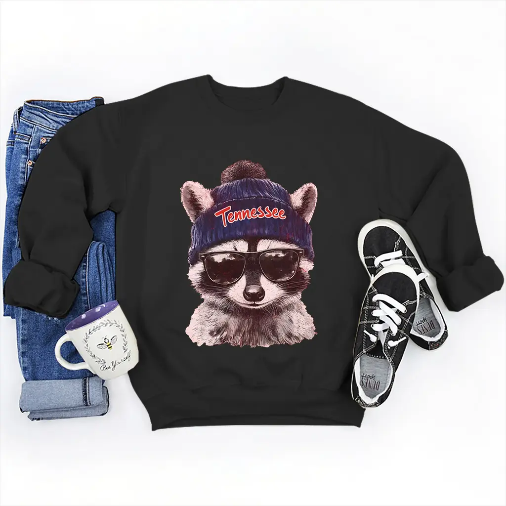 Fleece-lined Casual Loose-fitting Pullover Round-neck Tops - Black 4