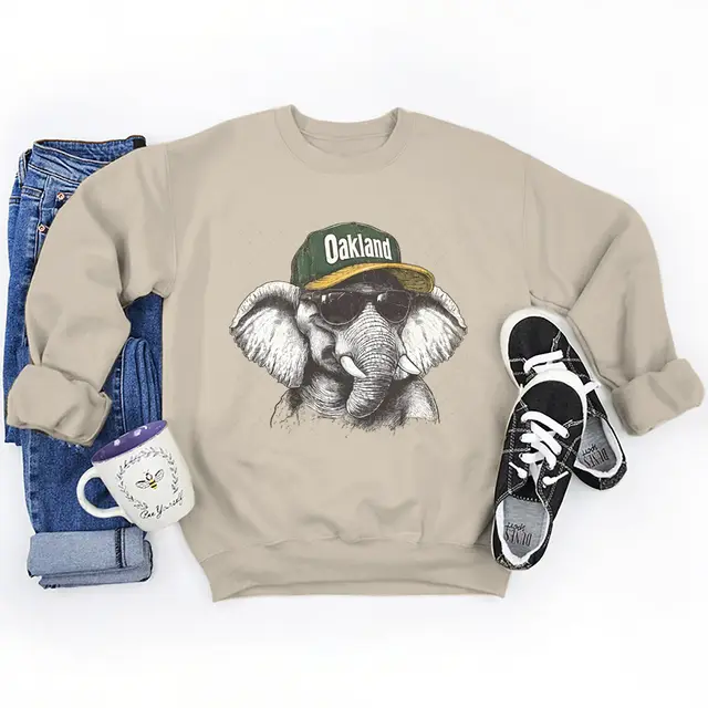 Animal Personality Sweater Fleece lined Casual Khaki 13 - Shop at LoveMi