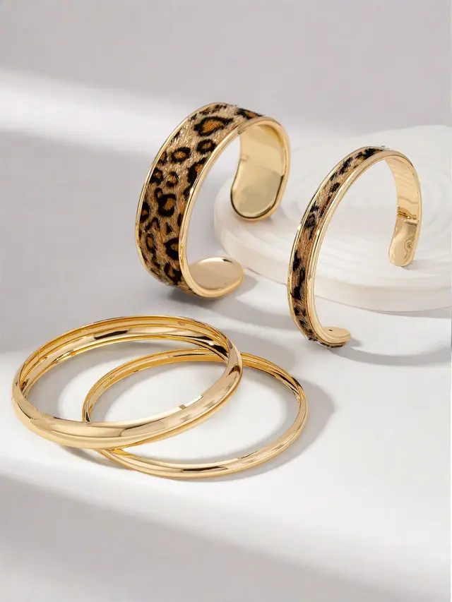Sweet Cool Leopard Pattern Bracelet Glossy Twin Leopard Print - Shop at LoveMi
