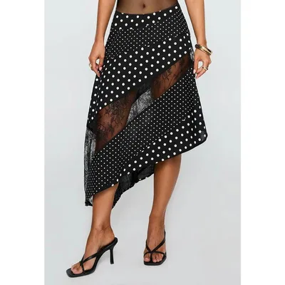 Retro Low Waist Floral Print Skirt Black - Shop at LoveMi