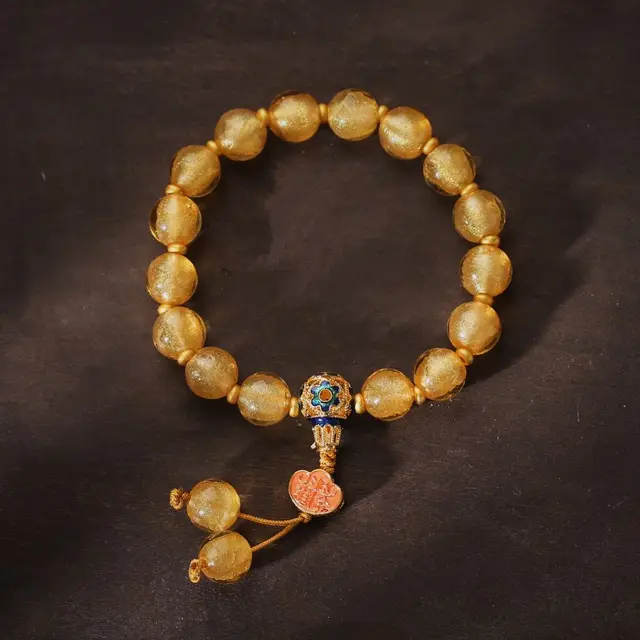 Natural Stone Beaded Mixed Stitching Bracelet Rijin Jindou - Shop at LoveMi