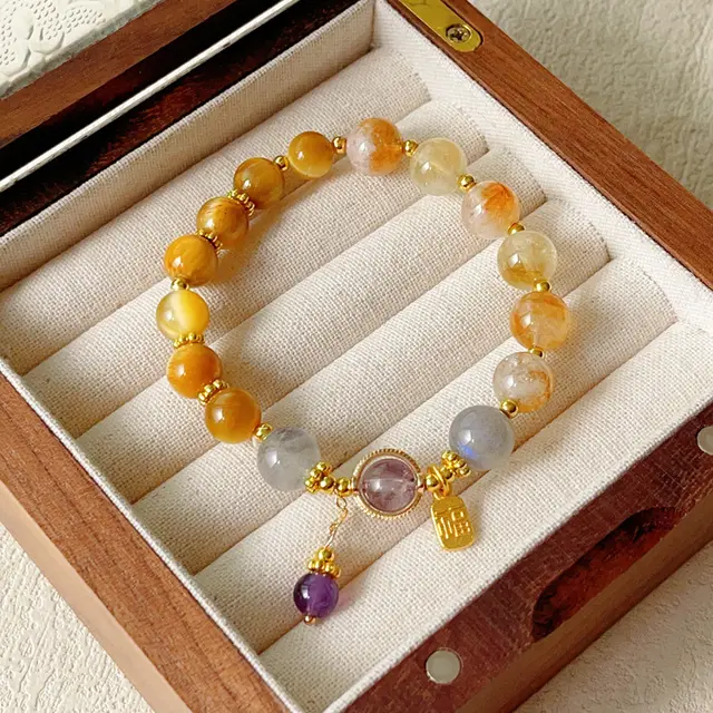 Golden Tigerite Yellow Tower Crystal Design Bracelet For Women Yellow - Shop at LoveMi