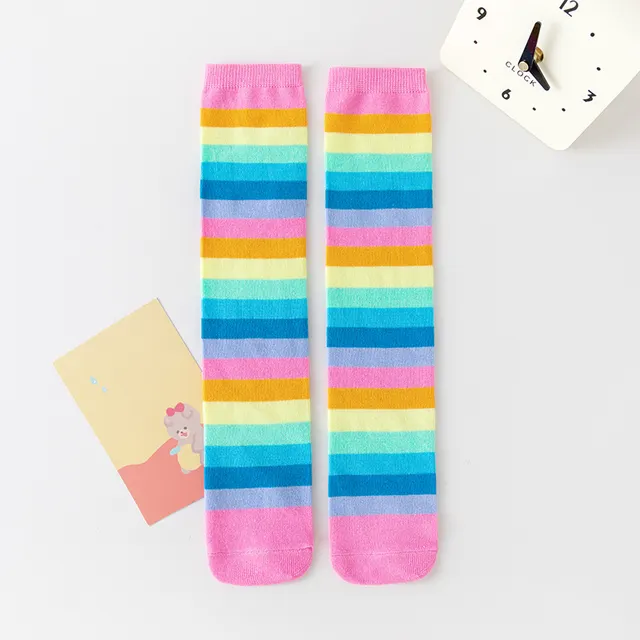 Rainbow Spring And Autumn Stockings Girls Pink - Shop at LoveMi