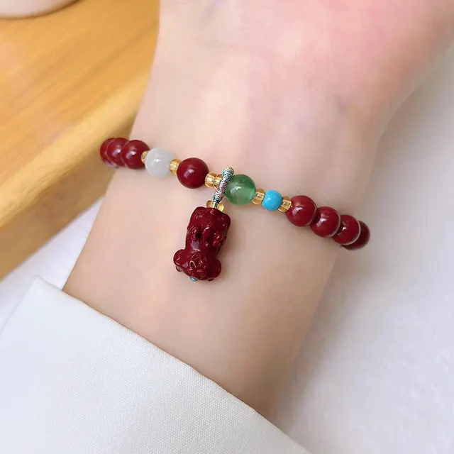 Peace Buckle Gourd Beaded Bracelet Birth Year Red Bracelet Pi Xiu Pendant - Shop at LoveMi