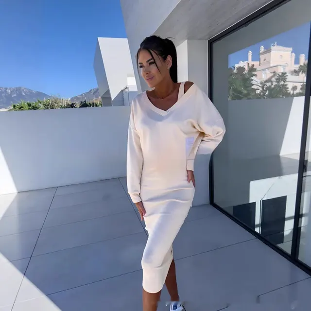 Autumn Fashion Casual Sweater Skirt Suit White - Shop at LoveMi