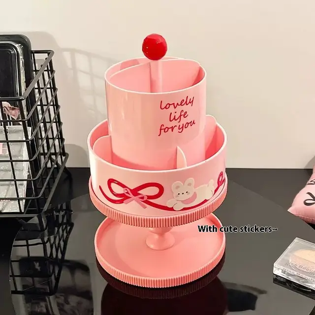 High value Cosmetic Brush Barrel Can Be Rotated Rose Pink Powder - Shop at LoveMi