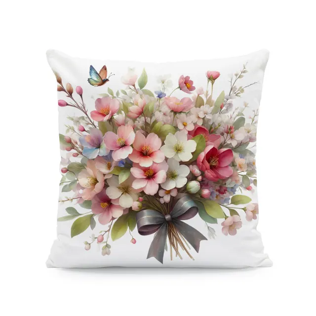 Ink painting Plum Blossom Yellow Flower Sofa Cushion Cover Without Pillow Core 45X45Cm - Shop at LoveMi