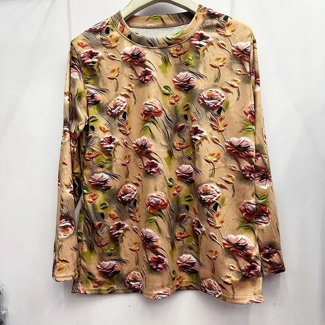 Skin friendly Cotton Printed Long Sleeve Western Style Youthful looking Loose Top Color 10 - Shop at LoveMi