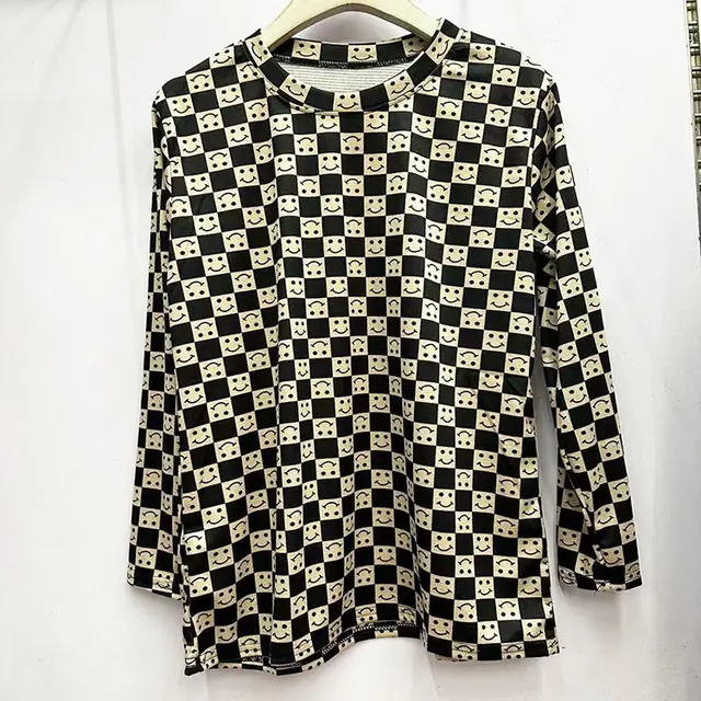 Skin friendly Cotton Printed Long Sleeve Western Style Youthful looking Loose Top Color 6 - Shop at LoveMi