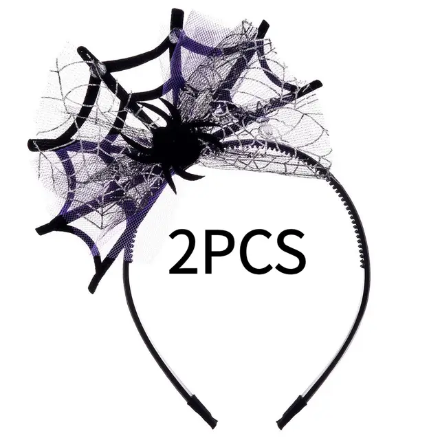 Lace Spider Web Hair hoop Headband Halloween Ghost Festival Style 3 2Pcs - Shop at LoveMi