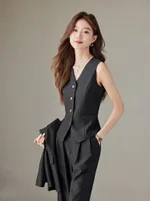 Black Vest Pants