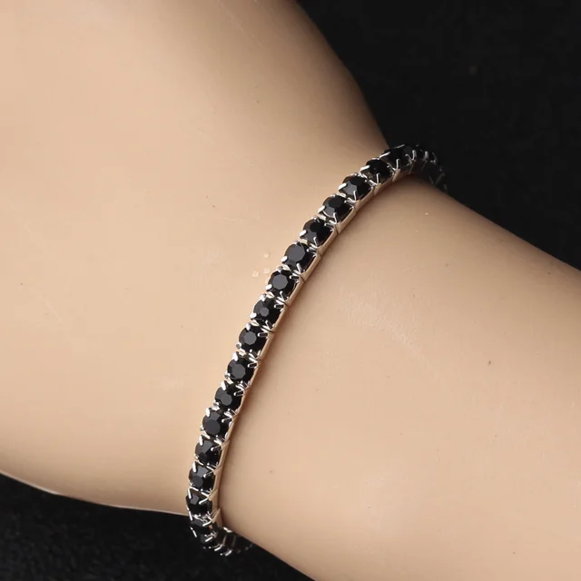 Full Diamond Elastic String Bracelet Female European And American All matching Black - Shop at LoveMi
