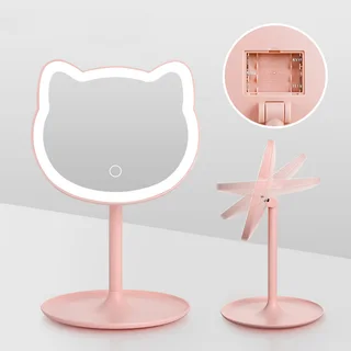 Makeup Beauty Mirror Fill Light Rechargeable Dormitory Students - Pink