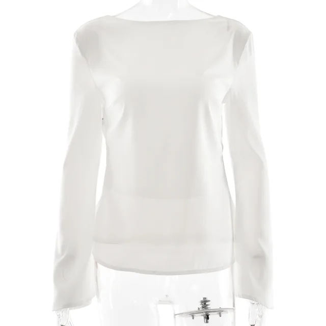 Elegant And Personalized Bell Sleeve Women's Top White - Shop at LoveMi