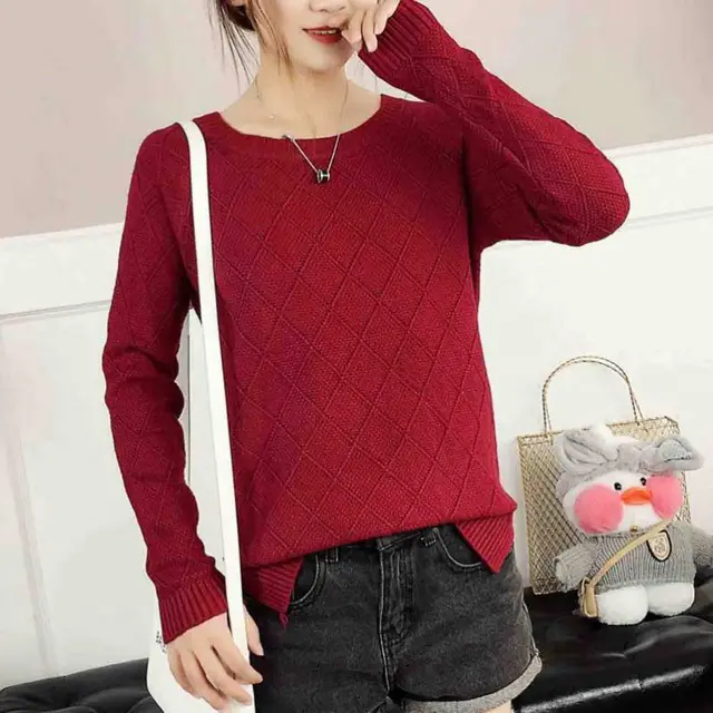 Spring And Autumn New Knitwear Sweaters Women's Clothing Fashion Loose Wine Red - Shop at LoveMi