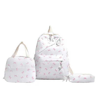 Cute Girl Campus High School And College Student Backpack White - Shop at LoveMi