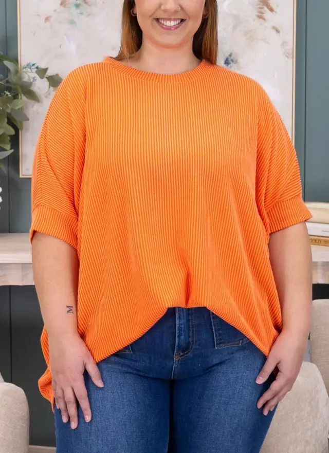Women's Plus Size Casual Baggy Fashion Top Orange - Shop at LoveMi