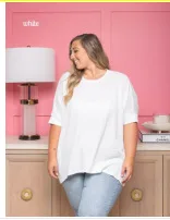 Women's Plus Size Casual Baggy Fashion Top White - Shop at LoveMi