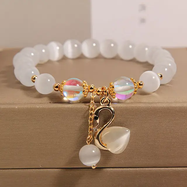 Opal Beaded Bracelet For Women Ins Special interest Design Golden Swan - Shop at LoveMi