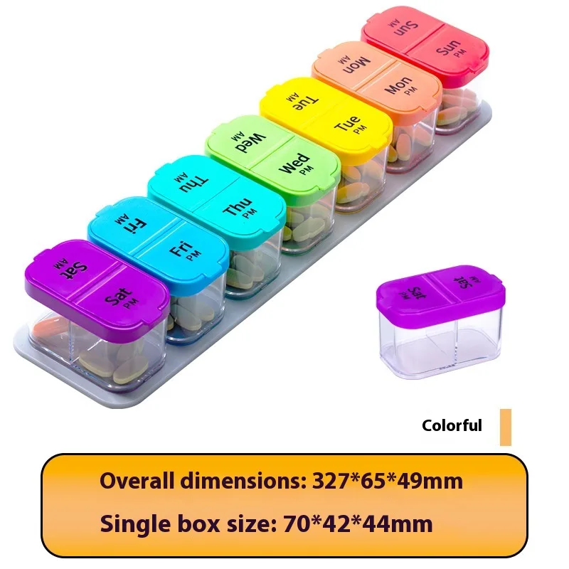 Pill Box Portable Dispenser Can Be Disassembled And Carried Independently Rainbow Color - Shop at LoveMi