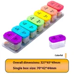 Pill Box Portable Dispenser Can Be Disassembled And Carried Independently - Rainbow Color - View 1