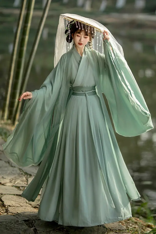 Women's Han Cross Collar Waist Jacket And Dress Green - Shop at LoveMi
