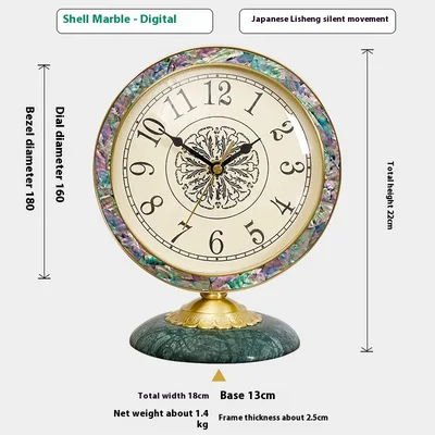 Brass Tabletop Living Room Decorative Clock Green - Shop at LoveMi