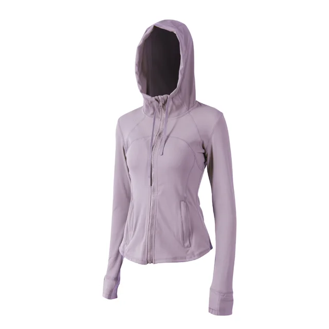 Autumn Yoga Clothes Hooded Fitness Hoodie Quick drying Dark Smoked Purple 033 Hoodie - Shop at LoveMi