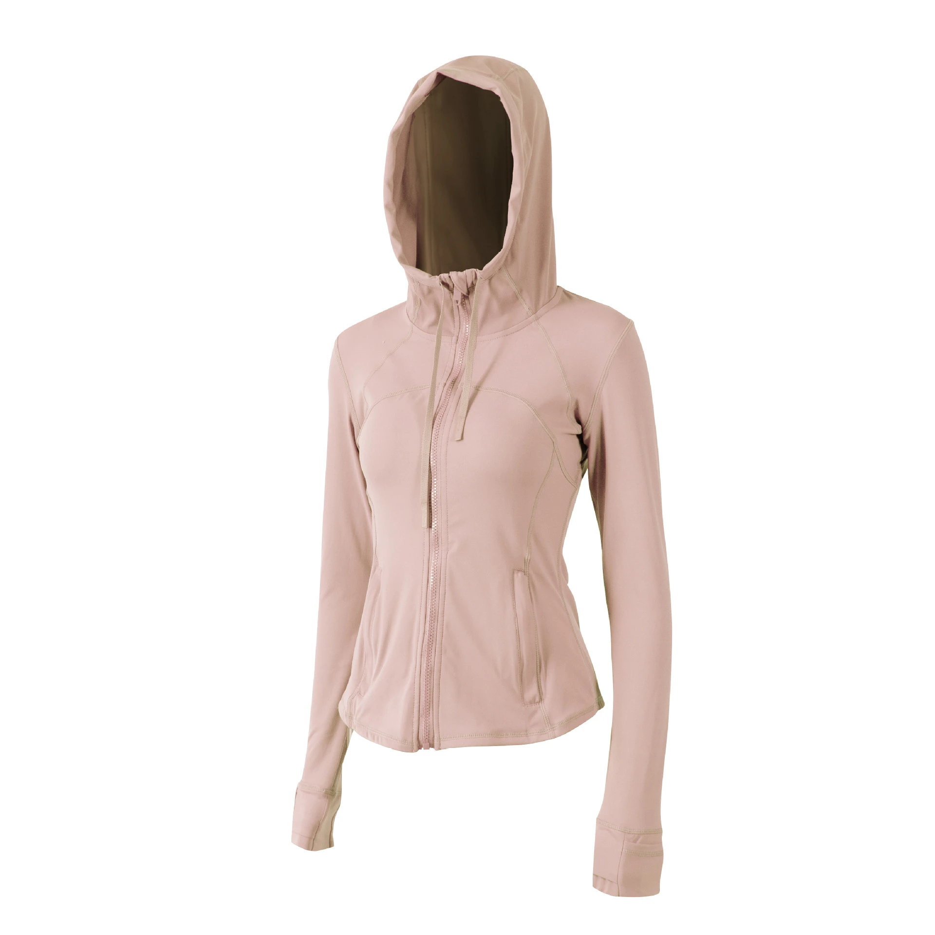 Autumn Yoga Clothes Hooded Fitness Hoodie Quick-drying - Pink Fog 033 Hoodie