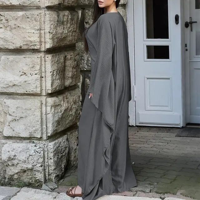 Temperament Pure Color Long Sleeve Dress Women Gray - Shop at LoveMi