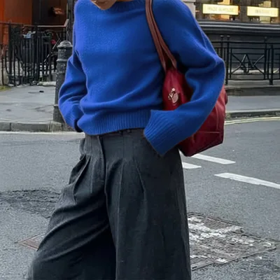 Fashion Simple Style Bottoming Woolen Women Blue - Shop at LoveMi