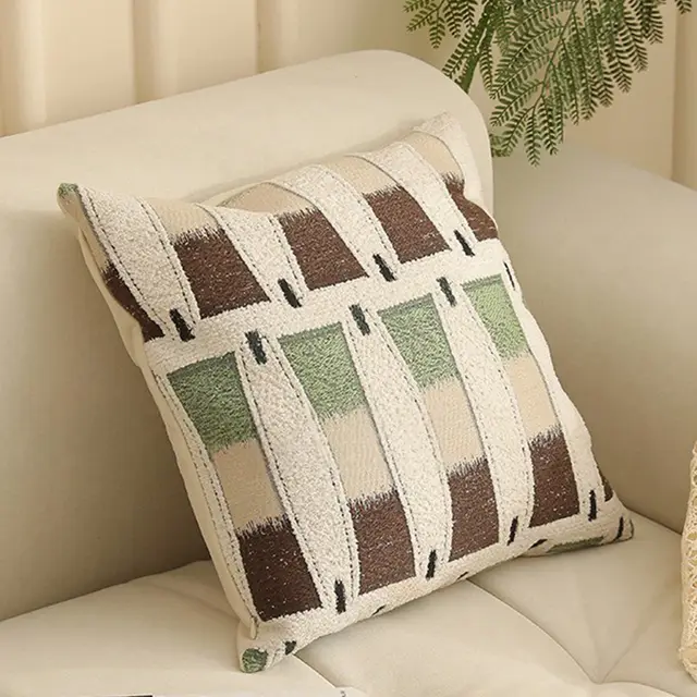 Yarn dyed Jacquard High Sense Couch Pillow Pillow Cover Retro Mzwwkx3 - Shop at LoveMi