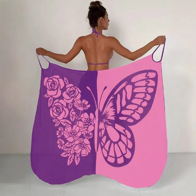 Multiple Wearing Methods Women's Beach Dress Multi color Contrast Color Dark Purple - Shop at LoveMi