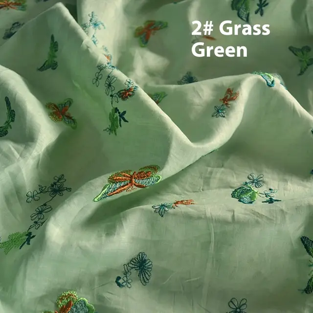 Pure Ramie Embroidery Cloth Hanfu Fabric Grass Green - Shop at LoveMi