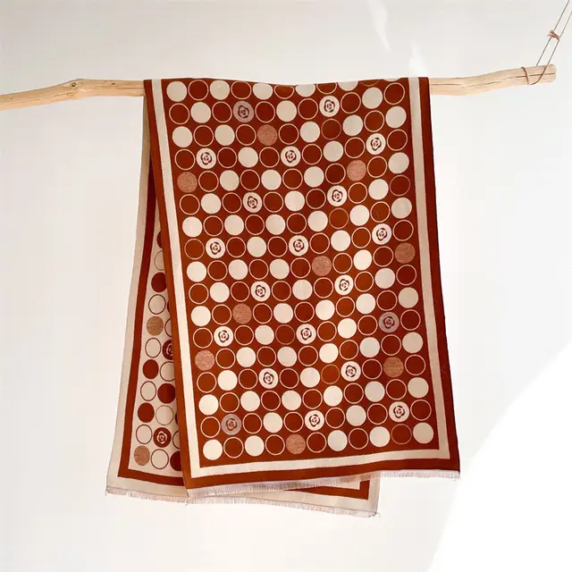 Thickened Warm Shawl Cashmere Winter Circle Scarf Brown - Shop at LoveMi