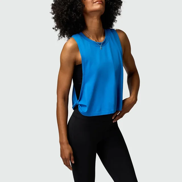 Loose Sleeveless Blouse Sports Vest Women's Running Training Sapphire Blue - Shop at LoveMi