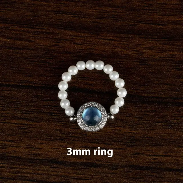 The Aquamarine Silver Pearl Bracelet Is Light Luxury And Niche Ring - Shop at LoveMi