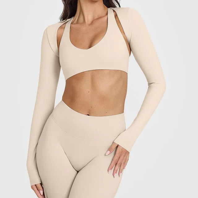 Ladies Wear Sports Cardigans And Yoga Shawls Milk Apricot Color - Shop at LoveMi