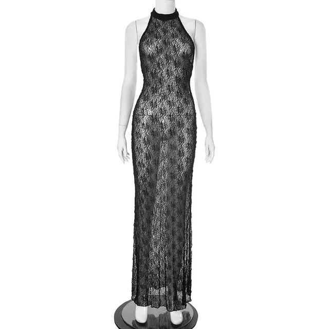 Fashion Personality Hollow Out Lace Sheath Dress Women Black - Shop at LoveMi