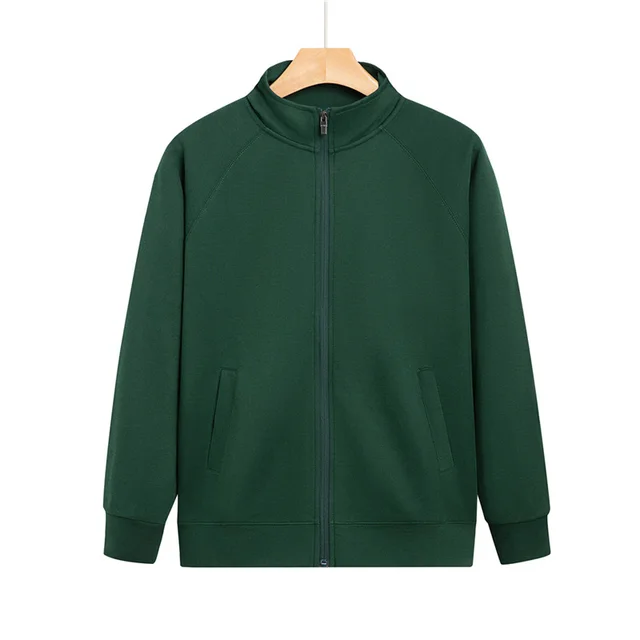 Zipper Chenille Cotton Men's And Women's Coats Dark Green - Shop at LoveMi