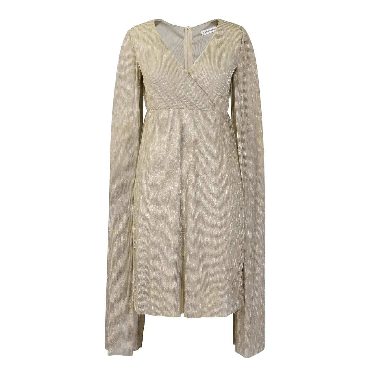 Women's Fashion Elegant V-neck Long-sleeve Dress - Champagne