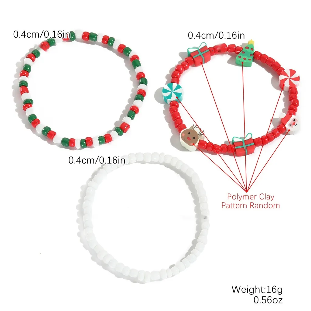 European And American New Christmas Bracelet Pendant - S23087 Bead 3Pcs