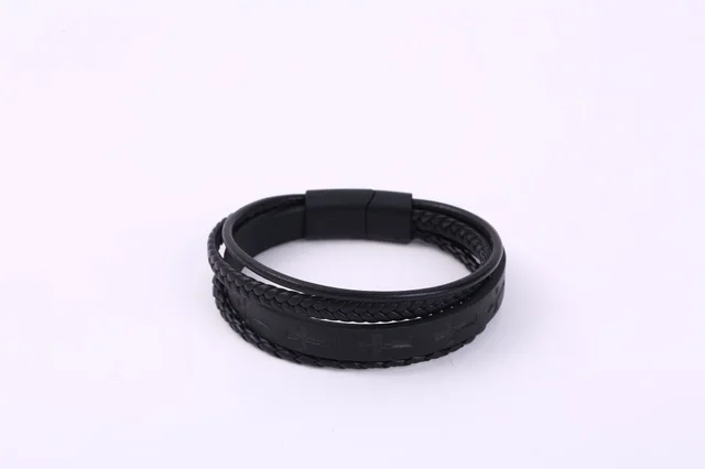 Men's British Retro Pattern Braided Bracelets Black - Shop at LoveMi