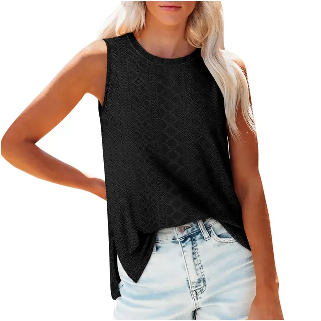 European And American Vest Slit Women's Top Black - Shop at LoveMi
