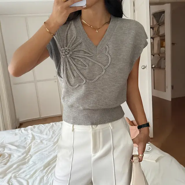 Fashion Casual Solid Color T shirt Sweater Women Gray - Shop at LoveMi