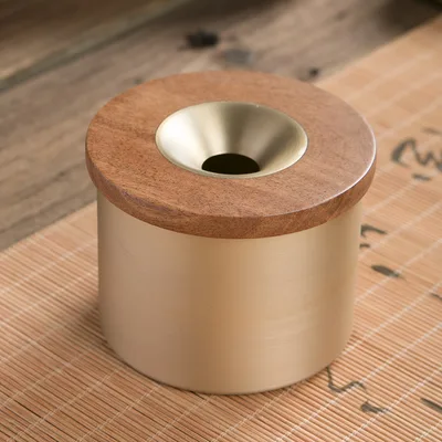 Creative Retro Brass Ashtray Living Room Home Pure Brass Rosewood Cover - Shop at LoveMi