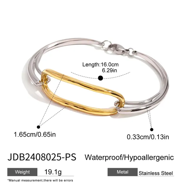 18K Stainless Steel Color Matching Geometric Bracelet Jdb2408025 Ps - Shop at LoveMi