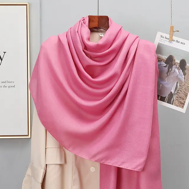 Women's Korean style Solid Color Cotton And Linen Scarf Spring And Autumn Skin Red - Shop at LoveMi